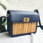 Box Sling Bag-Navy blue